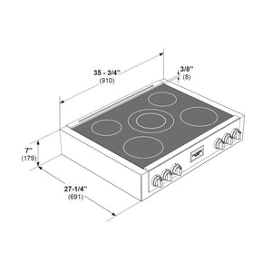 Fulgor Milano 36 in. 600 Professional Series Induction Rangetop in Stainless Steel with Glass Ceramic Top (F6IRT365S1)