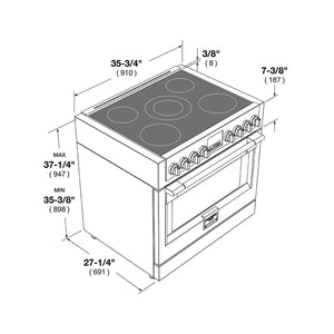 Fulgor Milano 36 in. 600 Series All Electric Induction Range in Stainless Steel (F6PIR365S1)