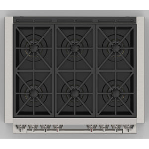 Fulgor Milano 36 in. 600 Series Dual Fuel Range with 6 Burners in Stainless Steel (F6PDF366S1)