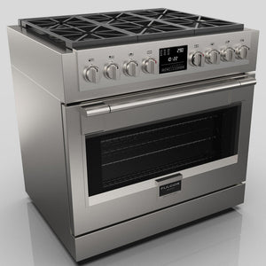 Fulgor Milano 36 in. 600 Series Dual Fuel Range with 6 Burners in Stainless Steel (F6PDF366S1)