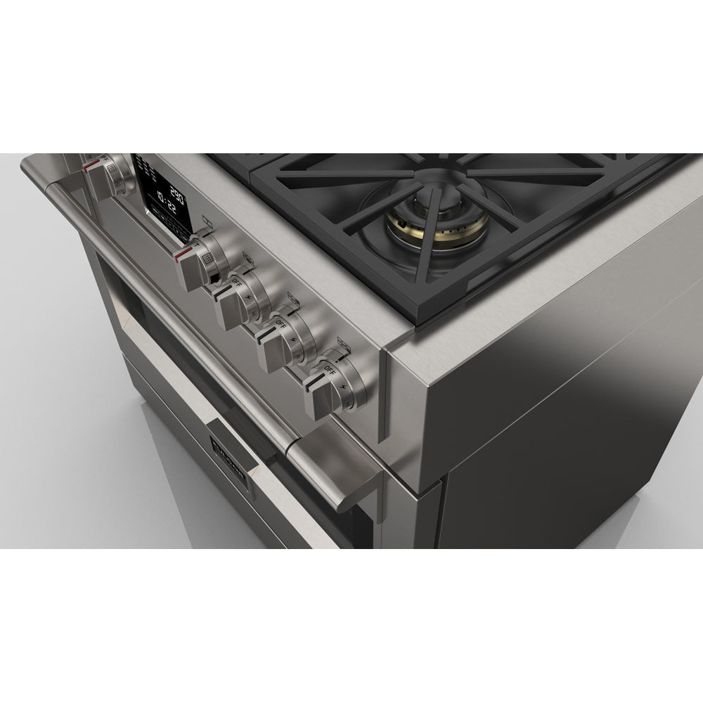 Fulgor Milano 36 in. 600 Series Dual Fuel Range with 6 Burners in Stainless Steel (F6PDF366S1)