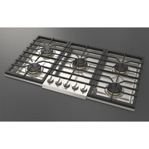 Fulgor Milano 36 in. 600 Series Gas Cooktop with 5 Burners in Stainless Steel (F6PGK365S1)