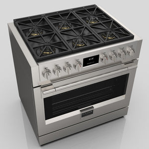 Fulgor Milano 36 in. 600 Series Pro All Gas Range with 6 Burners in Stainless Steel (F6PGR366S2)