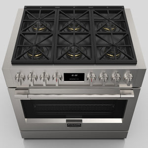 Fulgor Milano 36 in. 600 Series Pro All Gas Range with 6 Burners in Stainless Steel (F6PGR366S2)