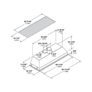 Fulgor Milano 46 in. 600 CFM Professional Range Hood Insert in Stainless Steel (F6BP46DS1)
