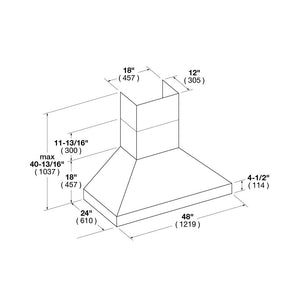 Fulgor Milano 48 in. 1000 CFM Professional Wall Mount Range Hood in Stainless Steel (F6PC48DS1)