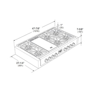 Fulgor Milano 48 in. 600 Professional Series All Gas Rangetop (F6GRT486GS1)