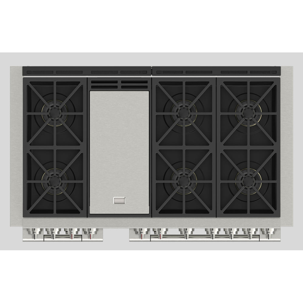 Fulgor Milano 48 in. 600 Series Dual Fuel Range with 6 Burners and Trilaminate Griddle in Stainless Steel (F6PDF486GS1)