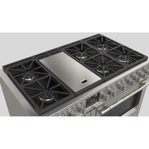 Fulgor Milano 48 in. 600 Series Dual Fuel Range with 6 Burners and Trilaminate Griddle in Stainless Steel (F6PDF486GS1)