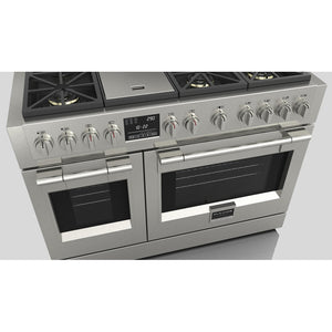 Fulgor Milano 48 in. 600 Series Dual Fuel Range with 6 Burners and Trilaminate Griddle in Stainless Steel (F6PDF486GS1)