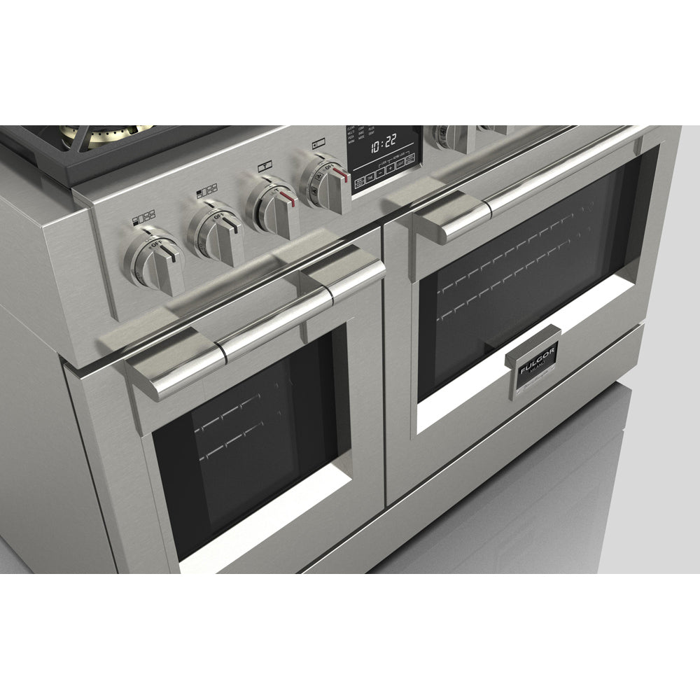 Fulgor Milano 48 in. 600 Series Dual Fuel Range with 6 Burners and Trilaminate Griddle in Stainless Steel (F6PDF486GS1)