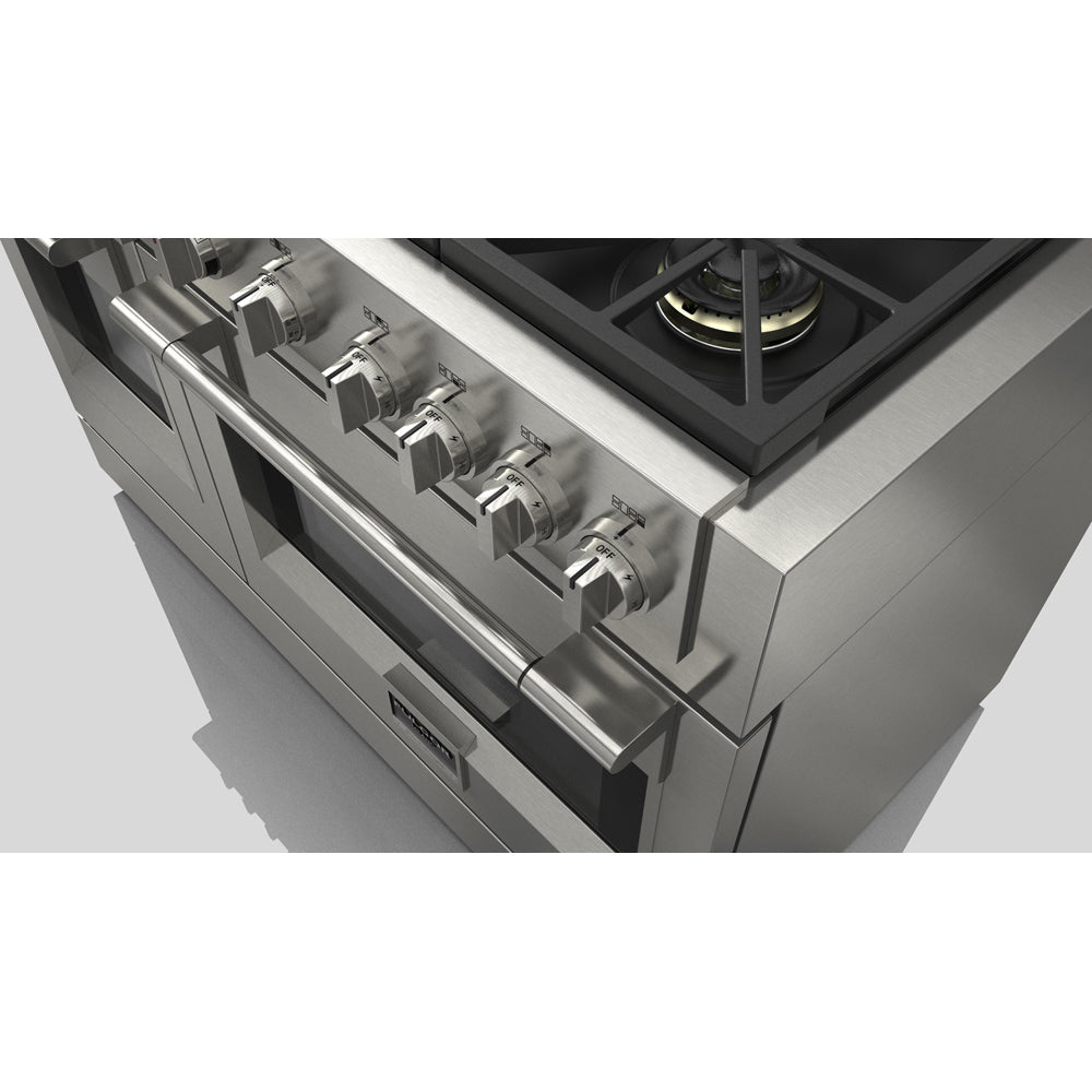 Fulgor Milano 48 in. 600 Series Dual Fuel Range with 6 Burners and Trilaminate Griddle in Stainless Steel (F6PDF486GS1)