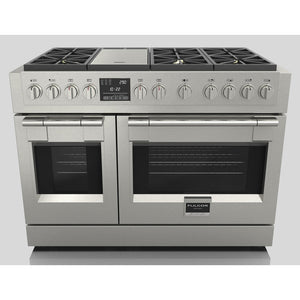 Fulgor Milano 48 in. 600 Series Dual Fuel Range with 6 Burners and Trilaminate Griddle in Stainless Steel (F6PDF486GS1)