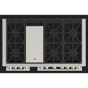 Fulgor Milano 48 in. 600 Series Pro All Gas Range with 6 Burners and Trilaminate Griddle in Stainless Steel (F6PGR486GS2)