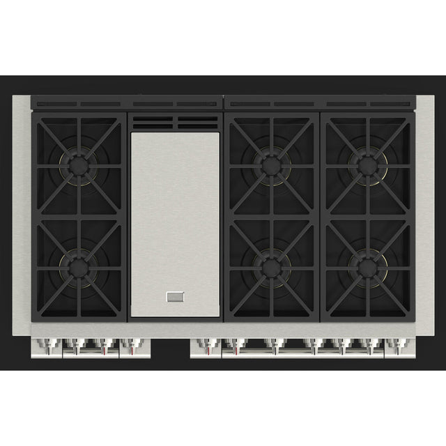 Fulgor Milano 48 in. 600 Series Pro All Gas Range with 6 Burners and Trilaminate Griddle in Stainless Steel (F6PGR486GS2)