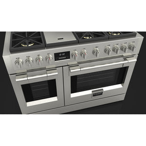 Fulgor Milano 48 in. 600 Series Pro All Gas Range with 6 Burners and Trilaminate Griddle in Stainless Steel (F6PGR486GS2)