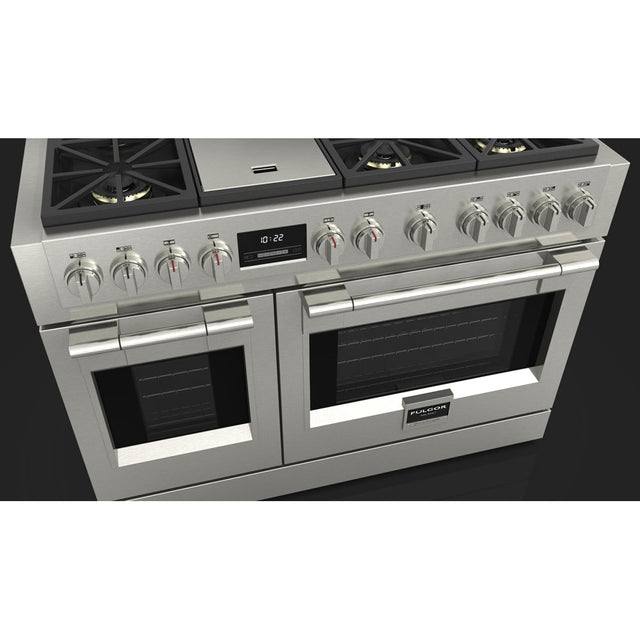 Fulgor Milano 48 in. 600 Series Pro All Gas Range with 6 Burners and Trilaminate Griddle in Stainless Steel (F6PGR486GS2)