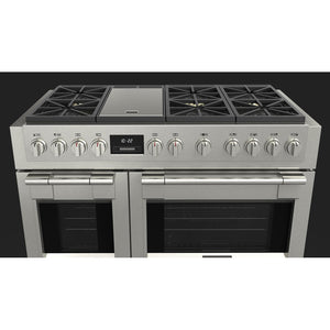 Fulgor Milano 48 in. 600 Series Pro All Gas Range with 6 Burners and Trilaminate Griddle in Stainless Steel (F6PGR486GS2)