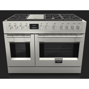 Fulgor Milano 48 in. 600 Series Pro All Gas Range with 6 Burners and Trilaminate Griddle in Stainless Steel (F6PGR486GS2)