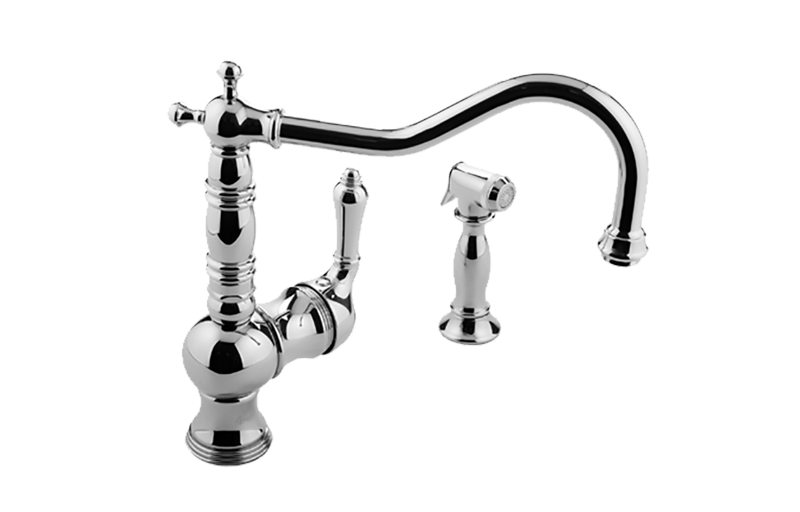GRAFF Polished Brass PVD Kitchen Faucet with Side Spray G-4235-LM7-PB