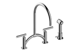 GRAFF Polished Chrome Bridge Kitchen Faucet with Independent Side Spray G-4895-LM49-PC