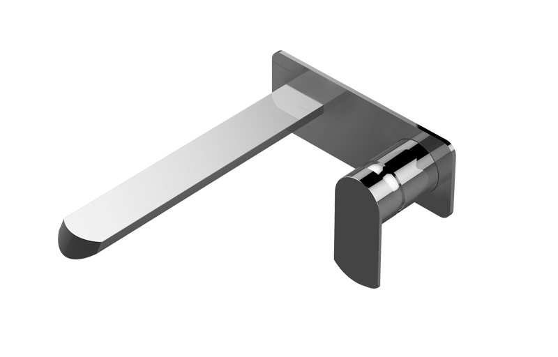 GRAFF Polished Nickel Phase Wall-mounted Lavatory Faucet (91/4" Spout) - Rough and Trim G-6636-LM45W-PN