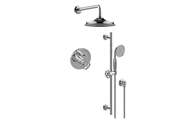GRAFF Architectural Black Contemporary Pressure Balancing Shower Set (Rough & Trim) G-7226-C18B-BK