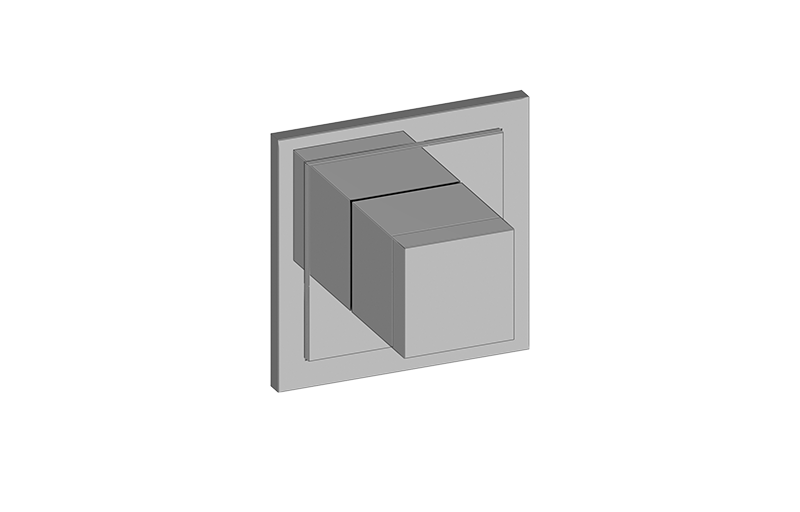 GRAFF Brushed Nickel  M-Series Transitional Square 2-Way Diverter Trim Plate with Square Handle G-8028-SH1-BNi-T