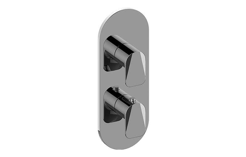GRAFF Polished Nickel M-Series Round Thermostatic 2-Hole Trim Plate and Handle (Trim Only)  G-8047-LM59E0-PN-T