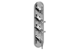 GRAFF Polished Nickel M-Series Transitional 4-Hole Trim Plate w/Cross Handles (Vertical Installation) G-8088-ALM22C3-PN-T