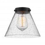 Innovations Lighting Ballston Large Cone LED 48 inch Black Antique Brass Island Light Ceiling Light in Seedy Glass 916-4I-BAB-G44-LED