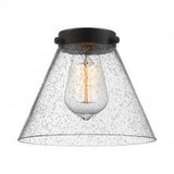 Innovations Lighting Ballston Large Cone LED 48 inch Black Antique Brass Island Light Ceiling Light in Seedy Glass 916-4I-BAB-G44-LED