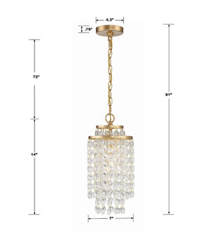 Gabrielle 1 Light Antique Gold Mini Pendant GAB-B7301-GA