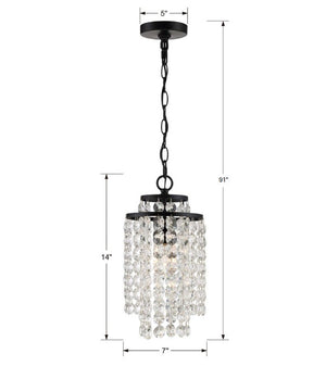 Gabrielle 1 Light Antique Gold Mini Pendant GAB-B7301-GA