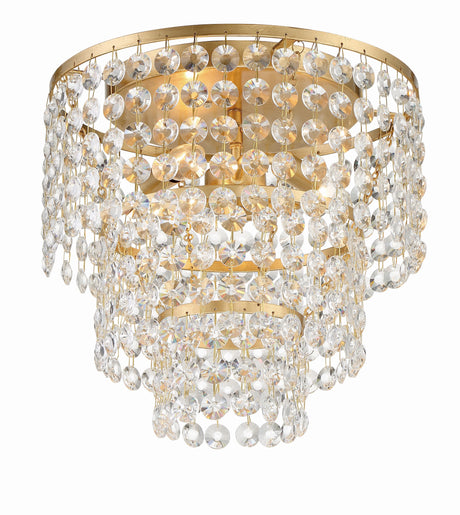 Gabrielle 3 Light Antique Gold Flush Mount GAB-B7303-GA