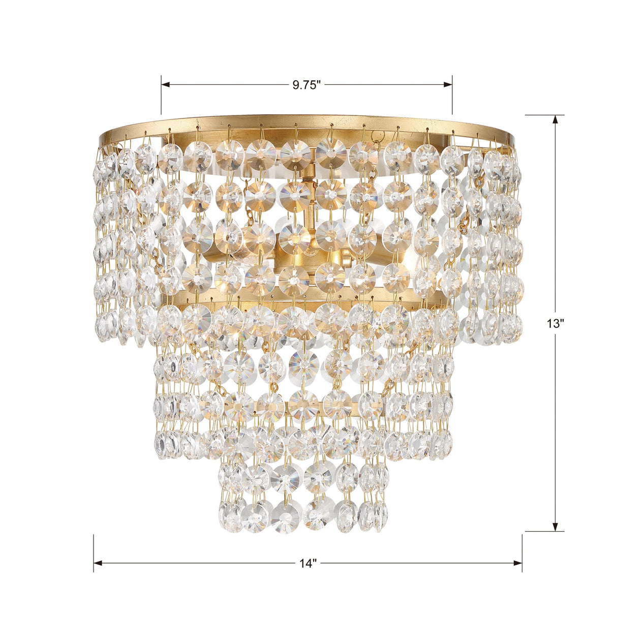Gabrielle 3 Light Antique Gold Flush Mount GAB-B7303-GA
