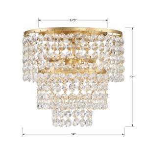 Gabrielle 3 Light Antique Gold Flush Mount GAB-B7303-GA