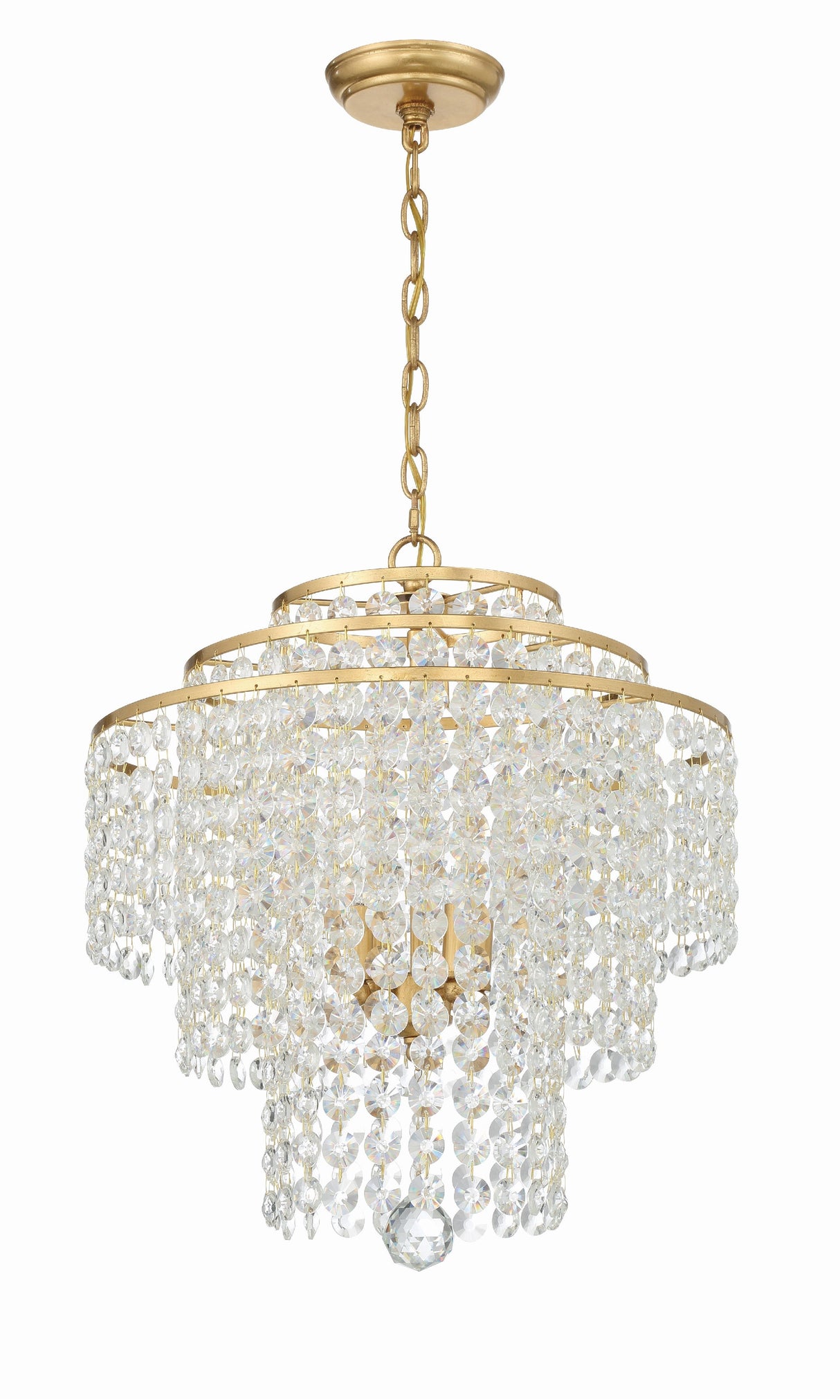 Gabrielle 4 Light Antique Gold Chandelier GAB-B7304-GA