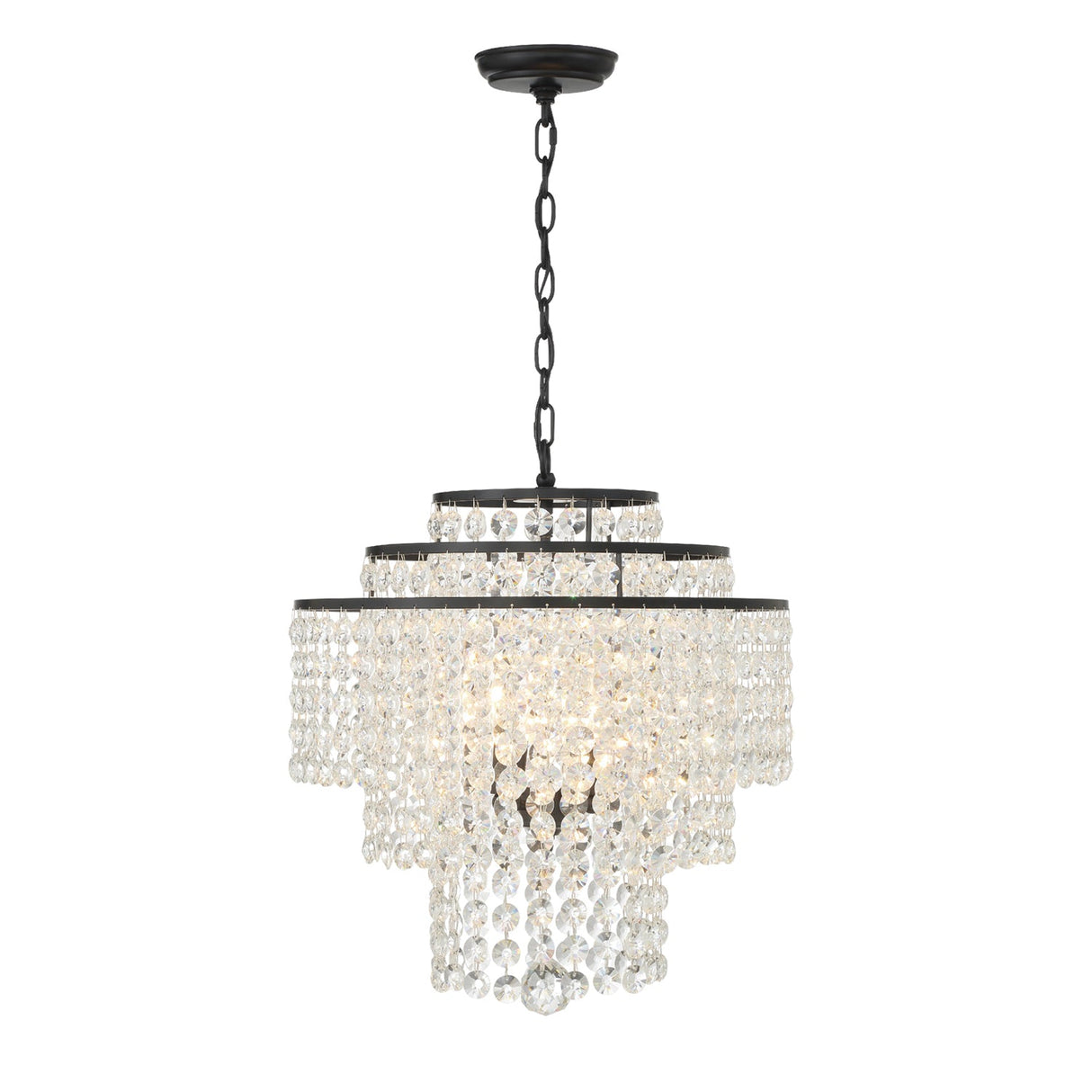 Gabrielle 4 Light Matte Black Chandelier GAB-B7304-MK