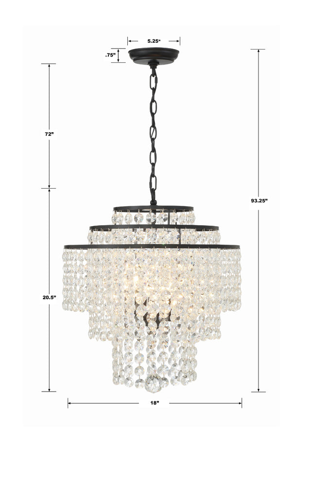 Gabrielle 4 Light Antique Gold Chandelier GAB-B7304-GA