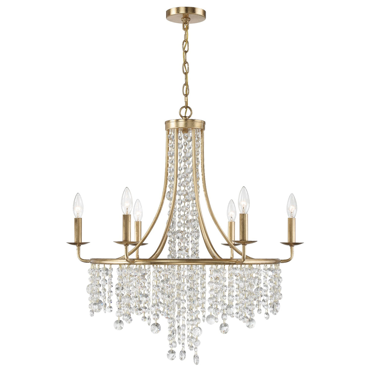 Gabrielle 6 Light Antique Gold Chandelier GAB-B7306-GA