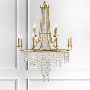 Gabrielle 12 Light Antique Gold Chandelier GAB-B7312-GA