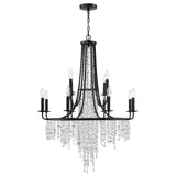 Gabrielle 12 Light Matte Black Chandelier GAB-B7312-MK