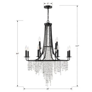 Gabrielle 12 Light Antique Gold Chandelier GAB-B7312-GA