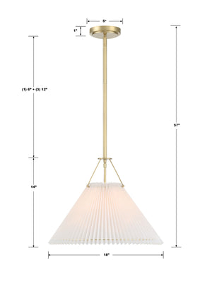 Gamma 1 Light Aged Brass Chandelier GAM-71003-AG