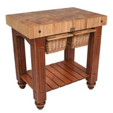 John Boos CU-GB3624-AL American Heritage Gathering Block II Prep Table with Butcher Top Base Finish: Alabaster White