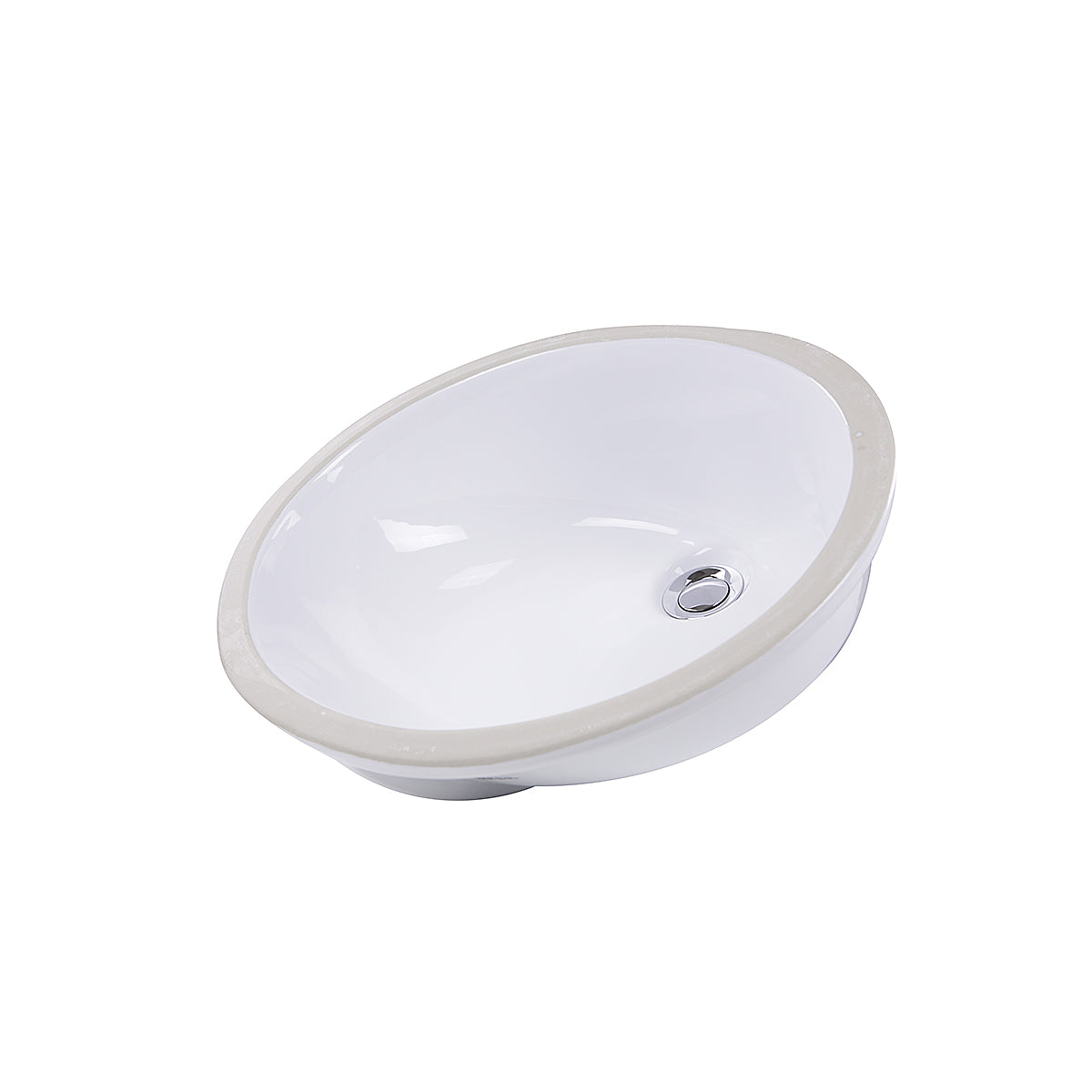 Nantucket Sinks 15 Inch x 12 Inch Glazed Bottom Undermount GB-15x12-W Oval Ceramic Sink In White