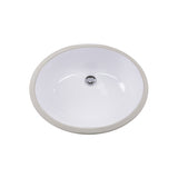 Nantucket Sinks 15 Inch x 12 Inch Glazed Bottom Undermount GB-15x12-W Oval Ceramic Sink In White