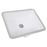 Nantucket Sinks 17 Inch x 13 Inch Glazed Bottom Undermount GB-17x13-W Rectangle Ceramic Sink In White