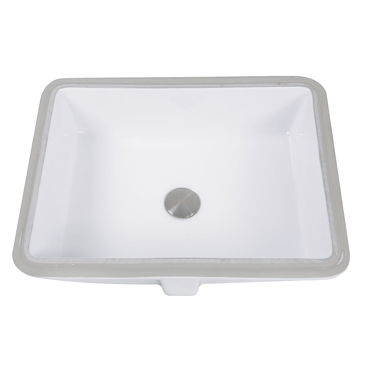 Nantucket Sinks 17 Inch x 13 Inch Glazed Bottom Undermount GB-17x13-W Rectangle Ceramic Sink In White